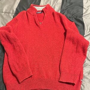 Chaps Men's Bright Red Zip-Neck Sweater